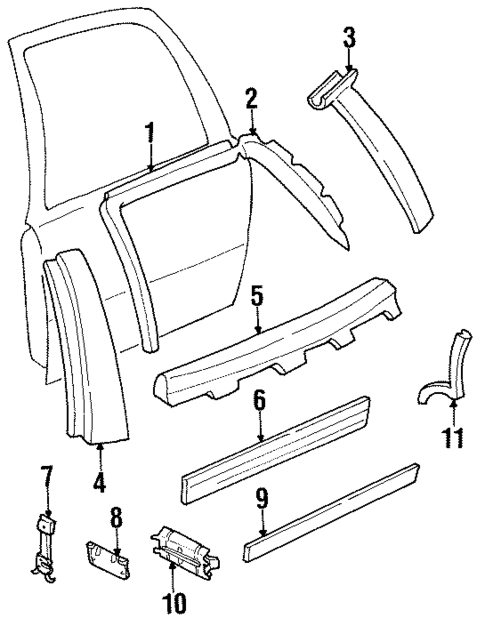 Exterior Trim - Rear Door for 1997 Buick LeSabre #0