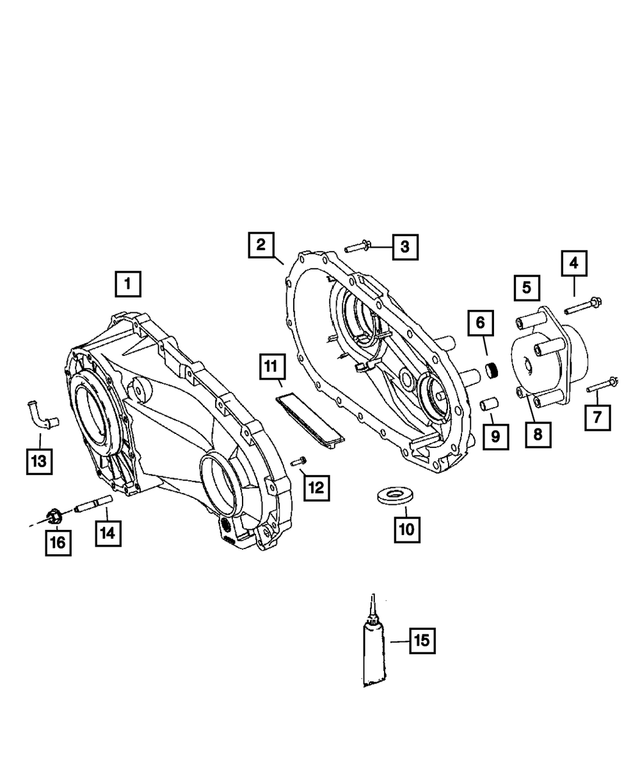 68001362AA - Transfer Case Model 140 [DHZ]: Transfer Front Case for Mopar Image