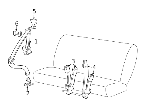 Rear Seat Belts for 2001 Ford Expedition #1