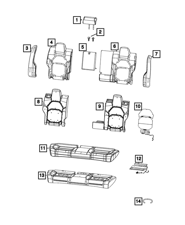 7XD11TX7AB - : Rear Seat Back Cover for Mopar Image