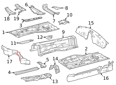Floor & Rails for 2017 Lexus RC300 #0