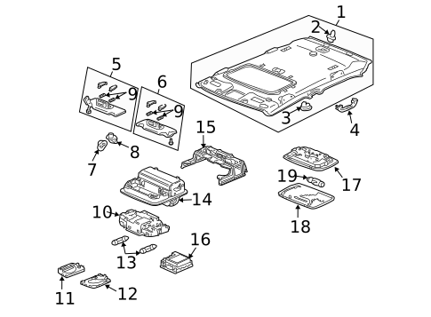 Interior Trim - Roof for 2007 Honda Accord #3