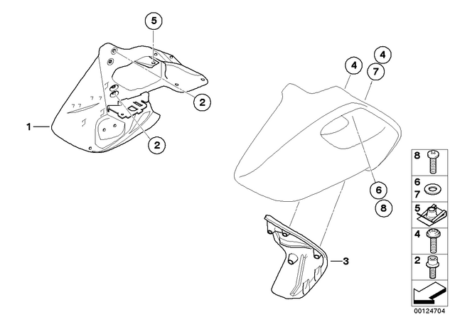 7129905886 - Frame and Mounting Parts: Isa Screw - M8X25-U1-ZNNIV for BMW-Motorrad Image