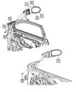 4806030AB - Doors and Related Parts: Outside Rearview Mirror, Right for Mopar Image