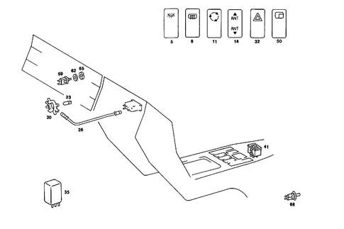 Switch and Light Guide for 1986 Mercedes-Benz 560SL #2