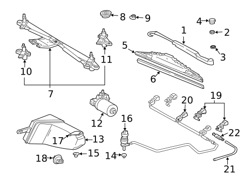 Wiper & Washer Components for 2002 Mercedes-Benz ML500 #0