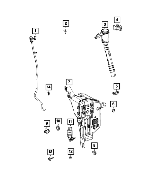 68351570AD - Electrical: Washer Reservoir Filler Neck for Mopar Image