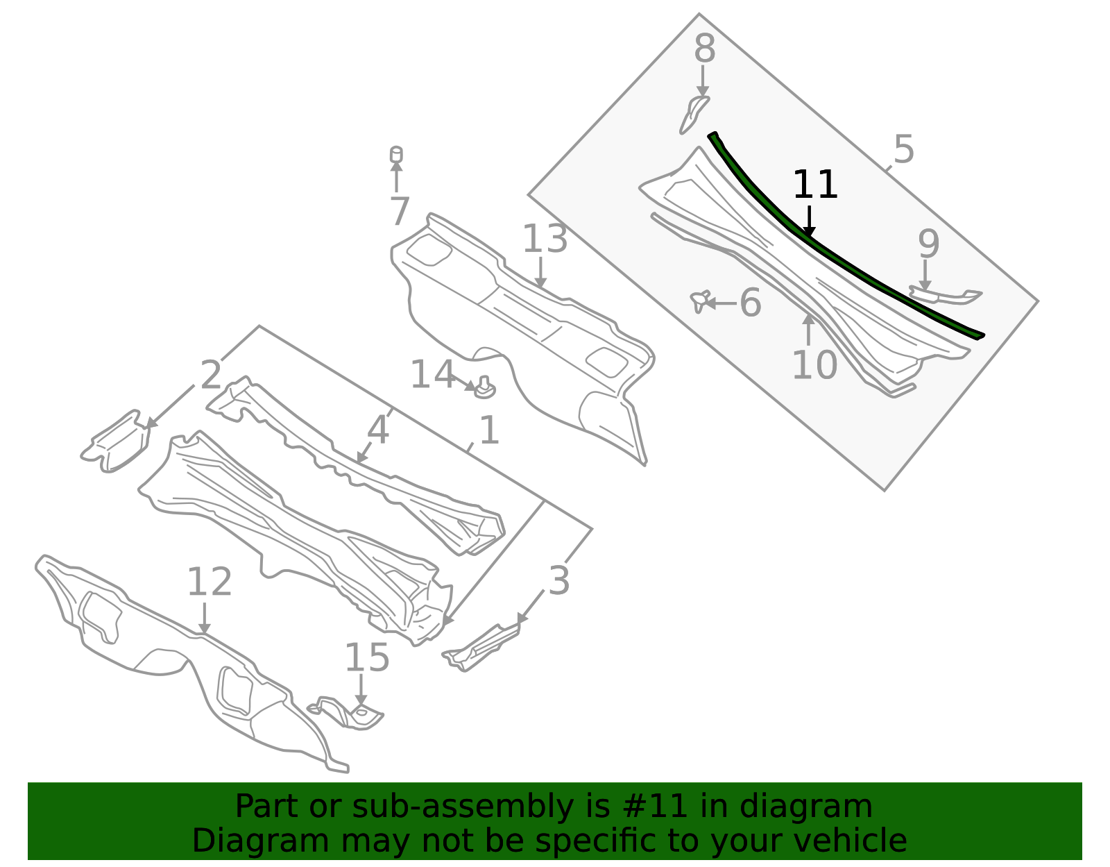 OEM Subaru Impreza Rear Wheel Arch Protector Molding 91016FE031 – 2002–2007