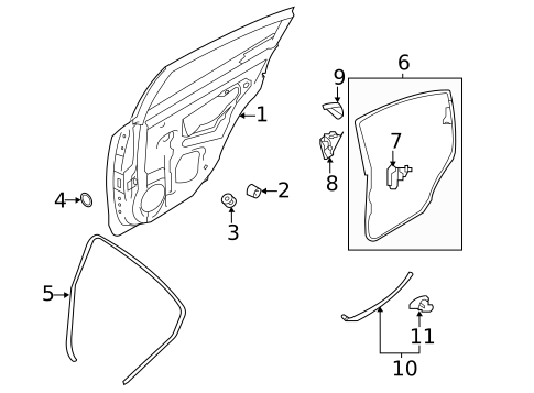 Door & Components for 2022 Subaru Legacy #0
