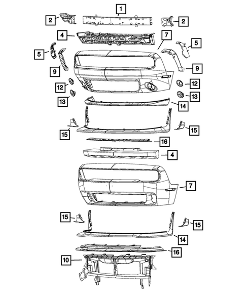 Front Bumper and Fascia for 2016 Dodge Challenger #0