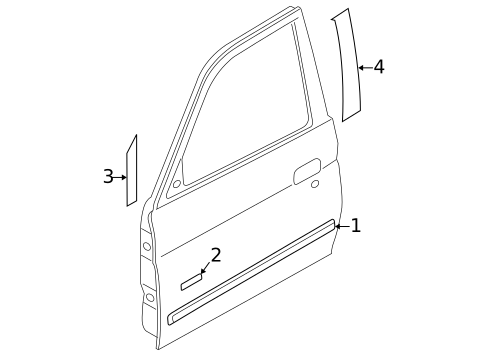 Exterior Trim - Front Door for 2004 Mitsubishi Endeavor #0