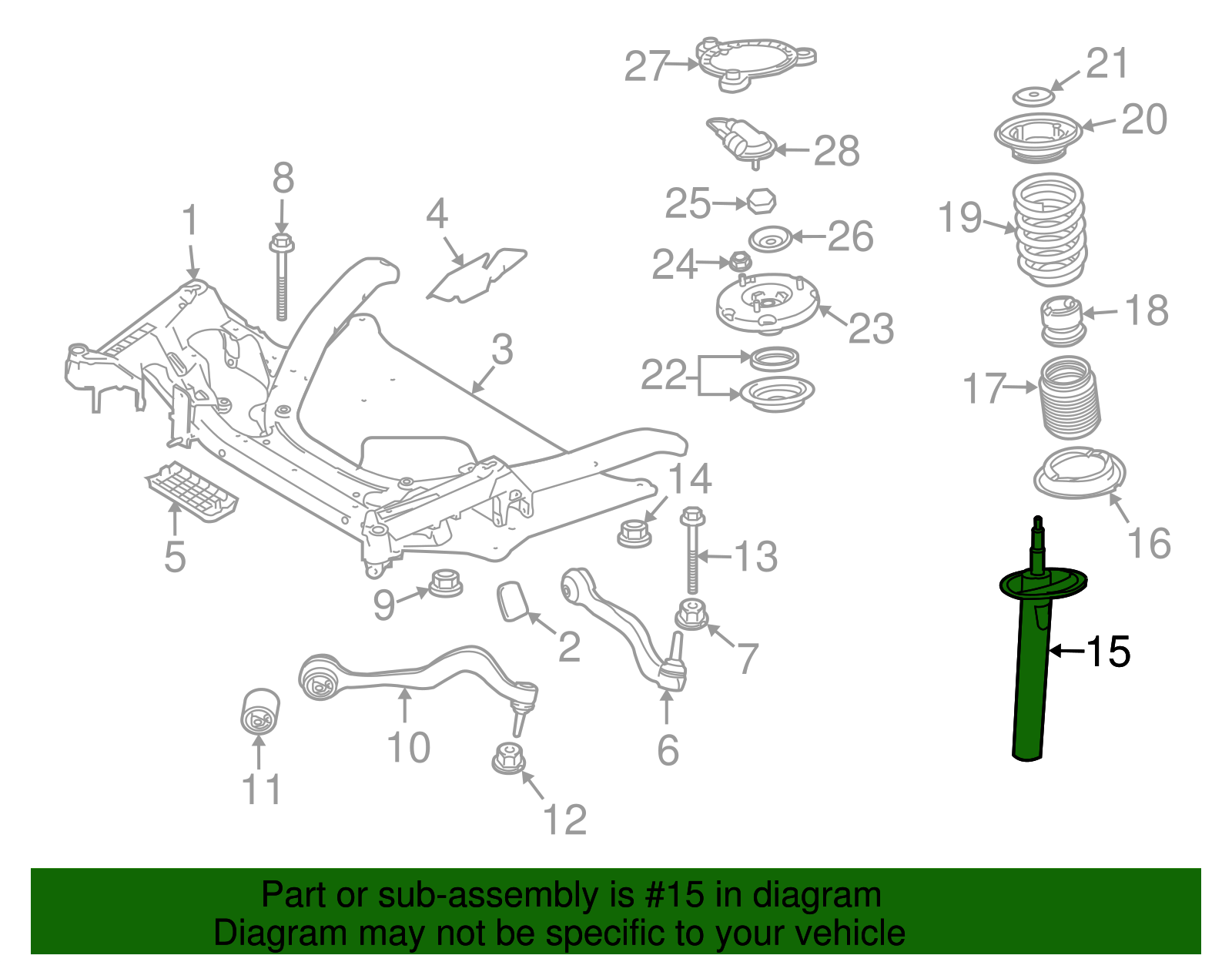 31312283536 - 2007-2010 BMW M6 Strut (31-31-2-283-536) | BMW of South ...
