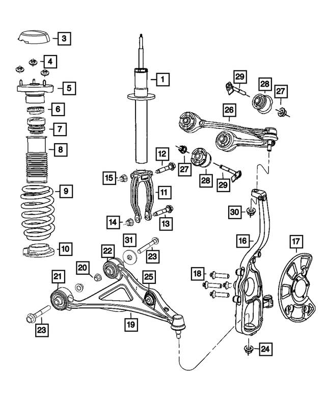 4895414AE - Front Suspension: Strut Mount, Right for Mopar Image
