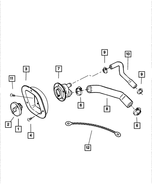 Fuel Tank Filler Tube for 2001 Jeep Wrangler #0