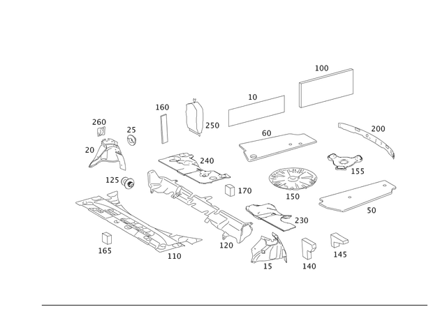 2106820530 - Panelling: Damping for Mercedes-Benz: 250, 300S, AMG GT 43, AMG GT 53, AMG GT 63, AMG GT 63 S, AMG GT 63 S E Performance, CL500, CL55 AMG, CL550, CL600, CL63 AMG, CL65 AMG, CLS400, CLS450, CLS500, CLS53 AMG, CLS55 AMG, CLS550, CLS63 AMG, CLS63 AMG S, E250, E300, E320, E350, E400, E420, E43 AMG, E430, E500, E53 AMG, E55 AMG, E550, E63 AMG, E63 AMG S, EQE 350, EQE 350+, EQE 500, EQE AMG, S350, S400, S430, S500, S55 AMG, S550, S600, S63 AMG, SLC300, SLC43 AMG, SLK250, SLK280, SLK300, SLK350, SLK55 AMG Image image