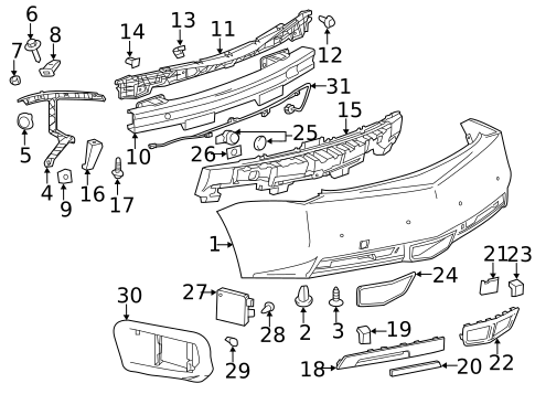 Bumper & Components - Rear for 2011 Cadillac CTS #2