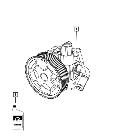 Power Steering Pump and Reservoir for 2010 Dodge Journey #2