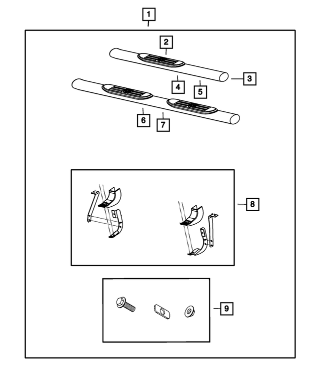 82212092AG - : Tubular Side Step Kit for Mopar Image