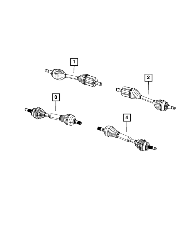 68265869AF - Four Wheel Drive; Differential and Drive Line: Axle Half Shaft, Left for Jeep: Cherokee Image