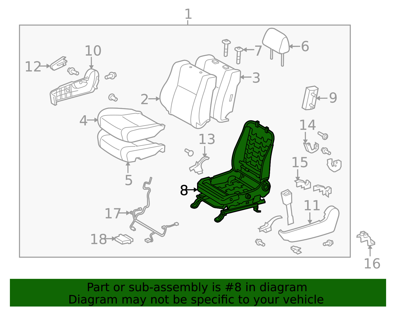 71110-0C143 - Seat Frame 2018-2021 Toyota Sequoia | Norm Reeves Toyota ...