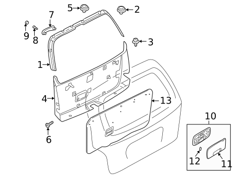 Interior Trim for 2005 Kia Sedona #0