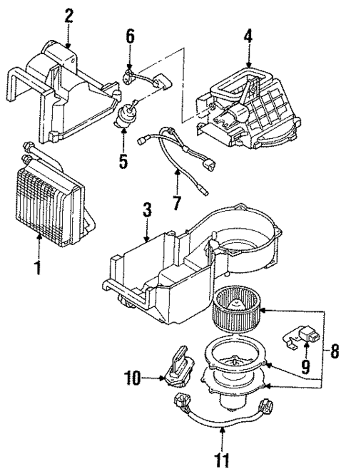 Blower Motor & Fan for 1994 Ford Probe #0