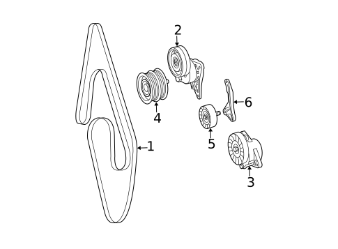 Belts & Pulleys for 2004 Mercedes-Benz E55 AMG #0