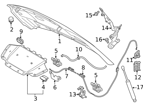 Hood & Components for 2016 Volvo V60 #0