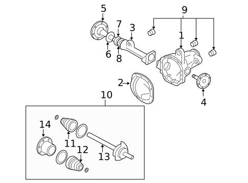 Carrier & Front Axles for 2004 Lincoln Navigator #0