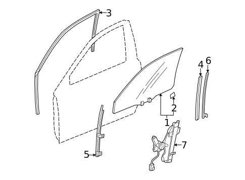 Glass - Door for 2002 Acura CL #0