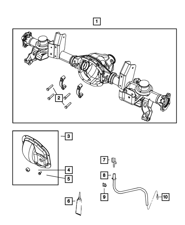 5135769AG - Rear Axle; Corporate 213 MM; Differential and Drive Line: Rear Axle Housing for Mopar Image image