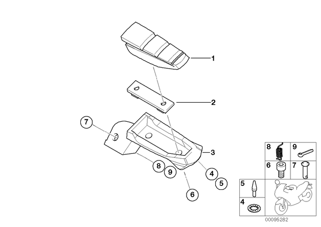 46717654384 - Frame and Mounting Parts: Footrest Rubber -  for BMW-Motorrad Image