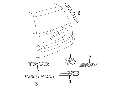 Exterior Trim - Lift Gate for 2006 Toyota Sequoia #0