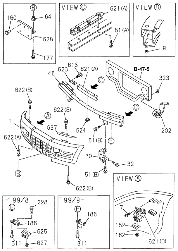 Front Bumper for 2000 Honda Passport #0
