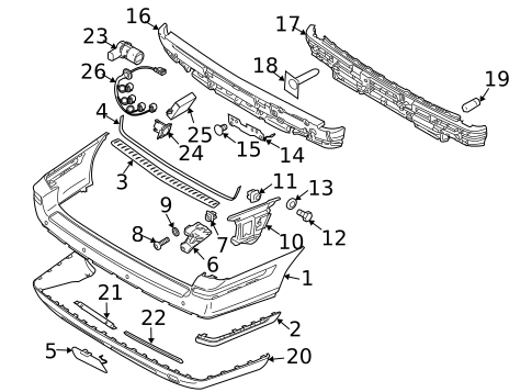 Bumper & Components - Rear for 2005 Volvo V70 #0