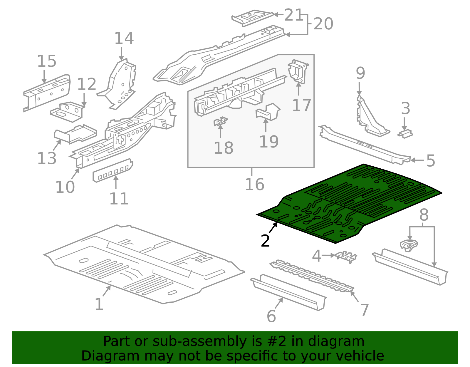 2017-2026 GM Rear Floor Rear Panel 84782947 GM | GMPartsDirect.com