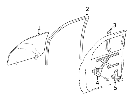 Glass - Front Door for 2006 Lexus GX470 #0