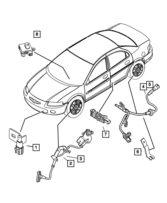 4764677AC - Electrical: Anti-lock Brakes Sensor, Left Front for Mopar Image