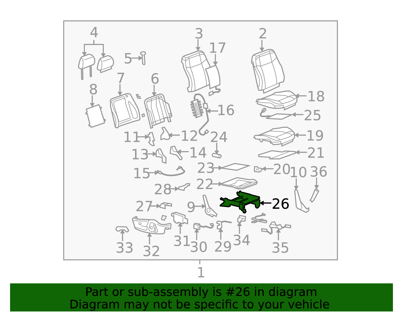 GM Seat Track Assembly - Smooth Positioning Rail - Part #25885646 ...