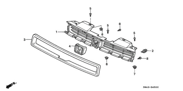 Front Grille (1) for 1990 Honda Accord #0