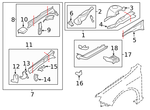 Structural Components & Rails for 2013 Subaru Forester #1