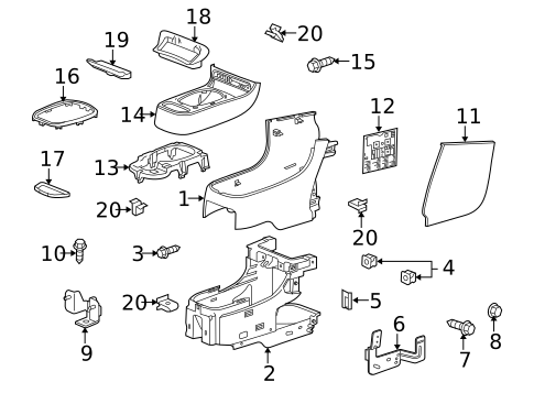 Front Console for 2010 Chevrolet HHR #0