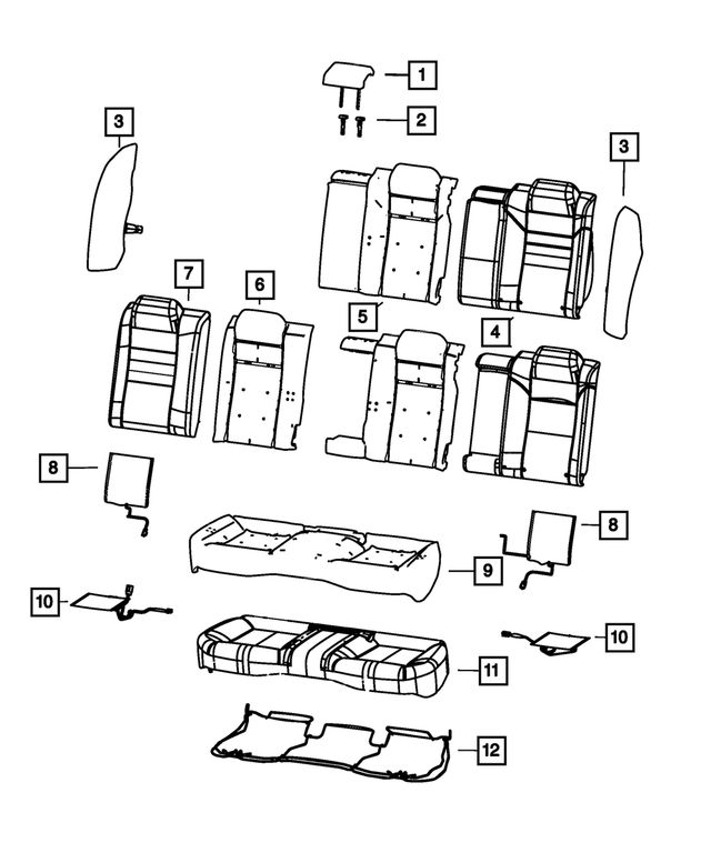 5YA39DX9AA - Interior Trim: Rear Headrest for Mopar Image
