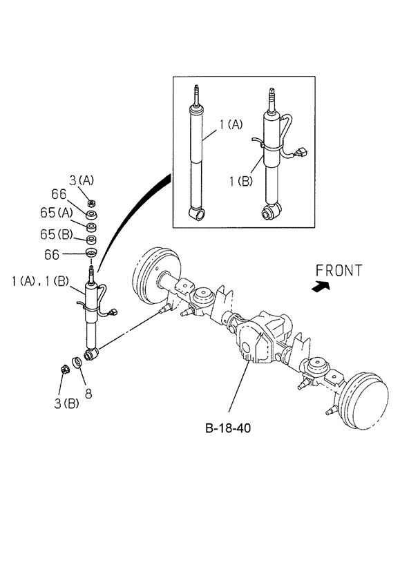 Rear Shock Absorber for 2000 Honda Passport #0