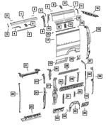 68118827AA - Body Sheet Metal Except Doors: Roof Rail Reinforcement for Mopar Image