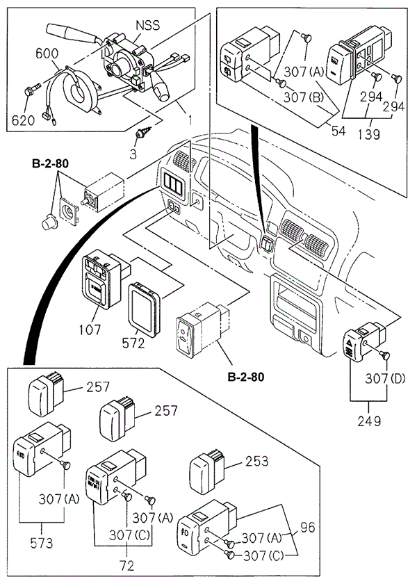 Combination Switch for 2000 Honda Passport #0