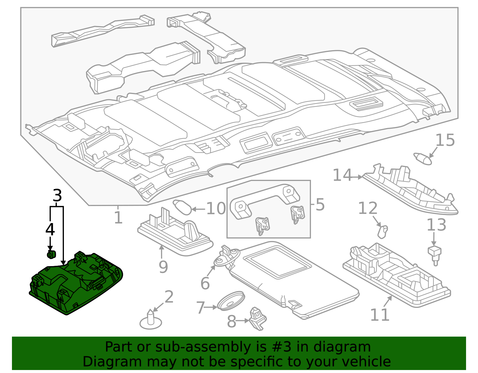 Genuine Toyota Map Lamp Assembly Roof Console Box 2021-2022