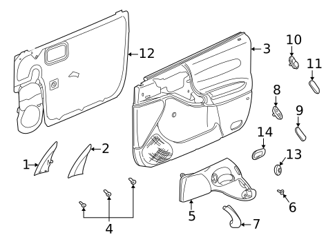 Interior Trim - Front Door for 2000 Saturn LW2 #0