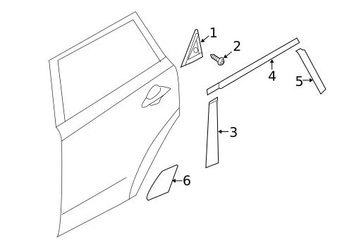 Exterior Trim - Rear Door for 2015 Kia Soul EV #0