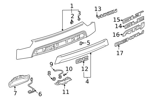 Exterior Trim - Lift Gate for 2023 GMC Yukon XL #0